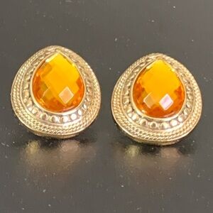 Fabulous JOAN RIVERS Simulated Topaz
Teardrop Pierced Earrings